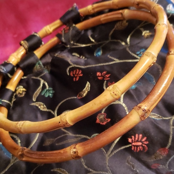 🦋5 for $15 item!black purse with bamboo - Picture 3 of 5